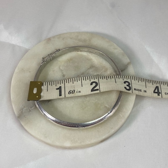 925 STERLING SILVER VINTAGE etched bangle bracelet - Picture 7 of 11